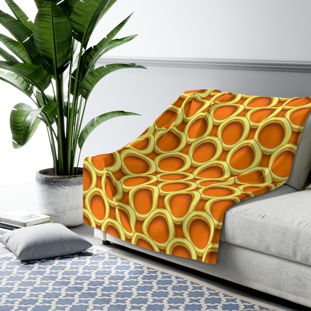 Big Gold Ring Weave Sherpa Fleece Blanket – Hot Citrus Festive