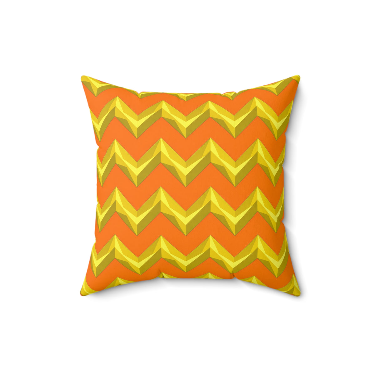 Broad Cut-Gem Chevrons Faux Suede Cushion – Hot Citrus Festive