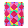 Grand Fractured Rhombus Sherpa Fleece Blanket – Candy Pop on Raspberry