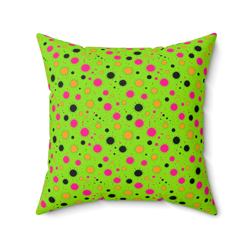 Blot Burst Faux Suede Cushion – Tropical Punch