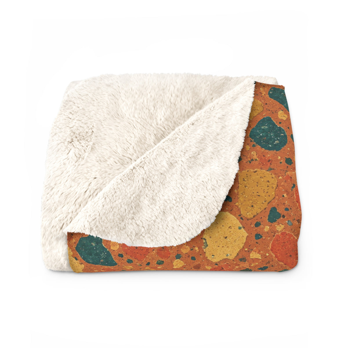Macro Chip Mix Sherpa Fleece Blanket – Terrazzo Pattern