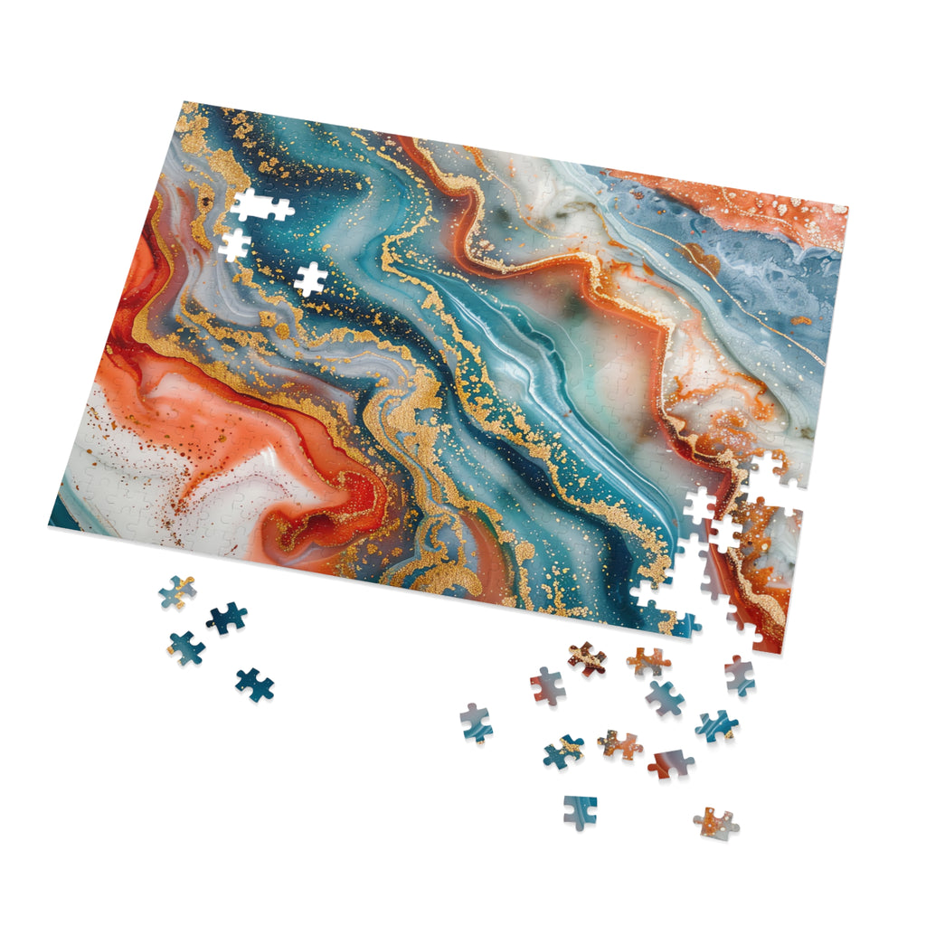 Molten Marble Jigsaw Puzzle with Tin – Marble Art