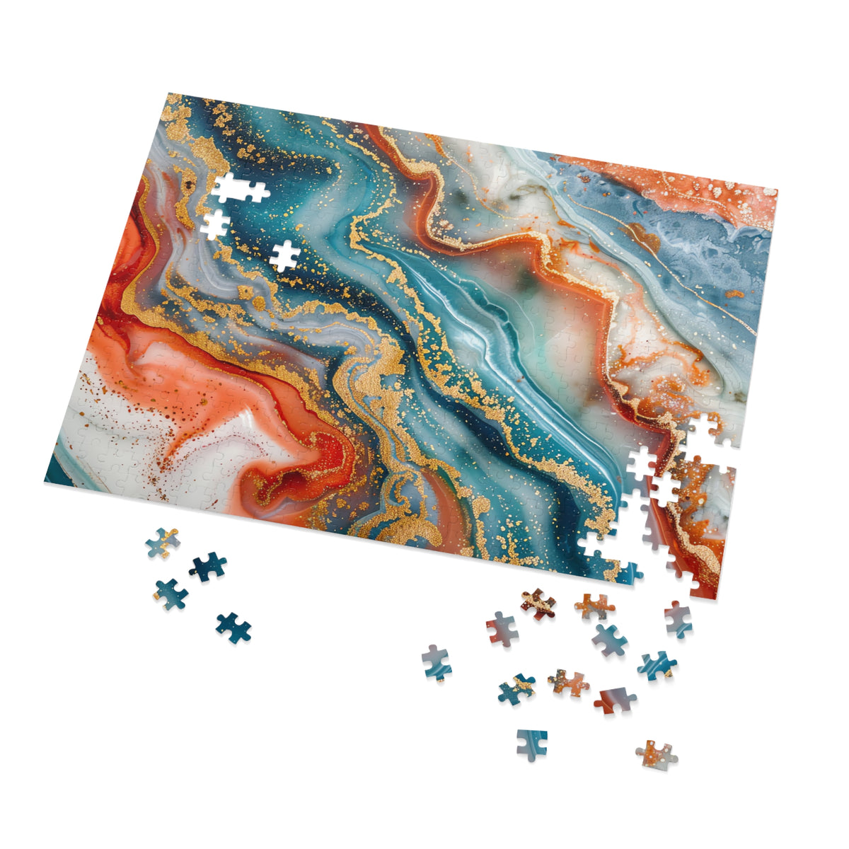 Molten Marble Jigsaw Puzzle with Tin – Marble Art