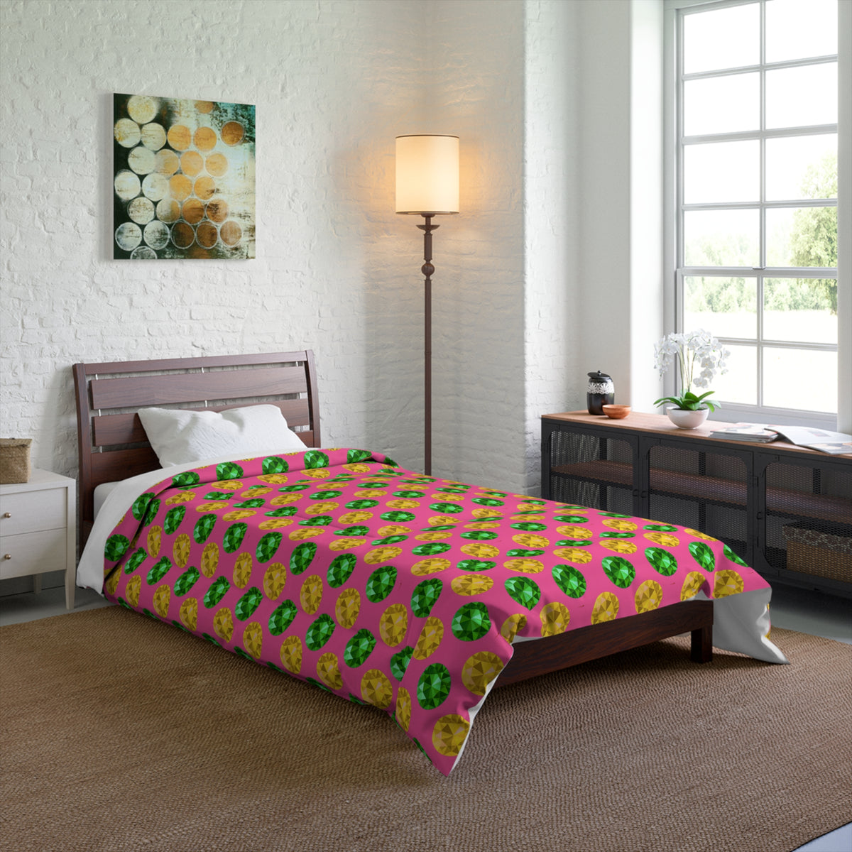 Half-Drop Gem Grid Comforter – Candy Christmas