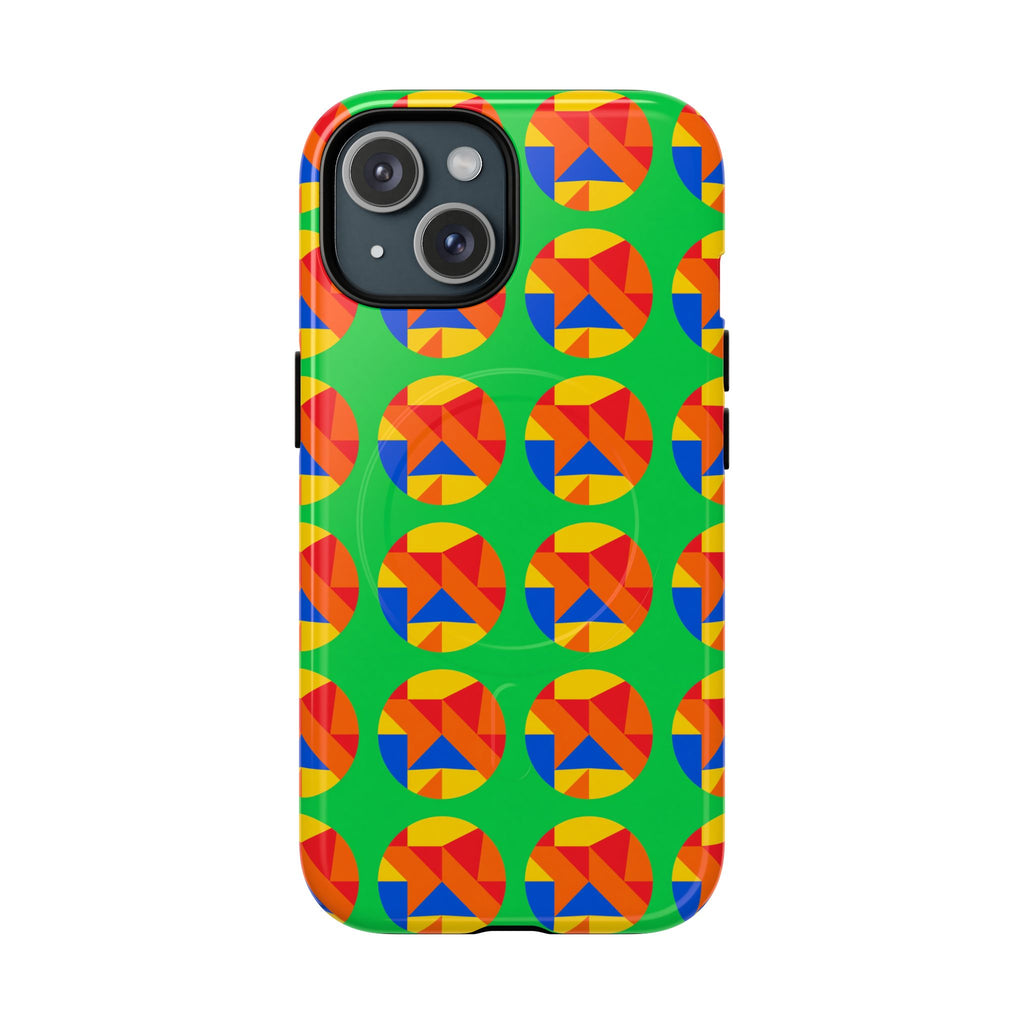 Broken Circle Planes Magnetic Tough iPhone Case – Cubist Abstract Pattern