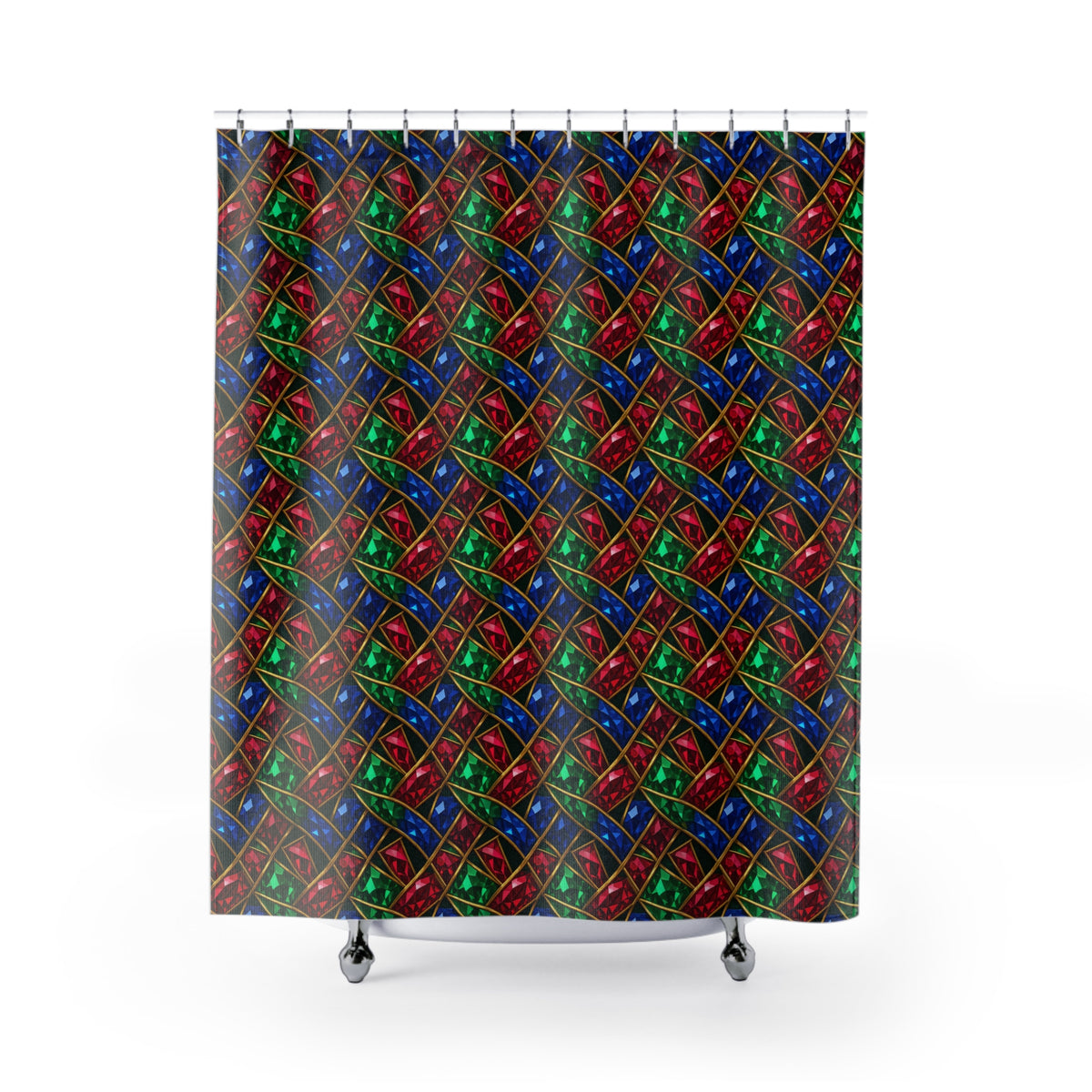 Jewel Prism Weave Shower Curtain – Kaleidoscopic Pattern