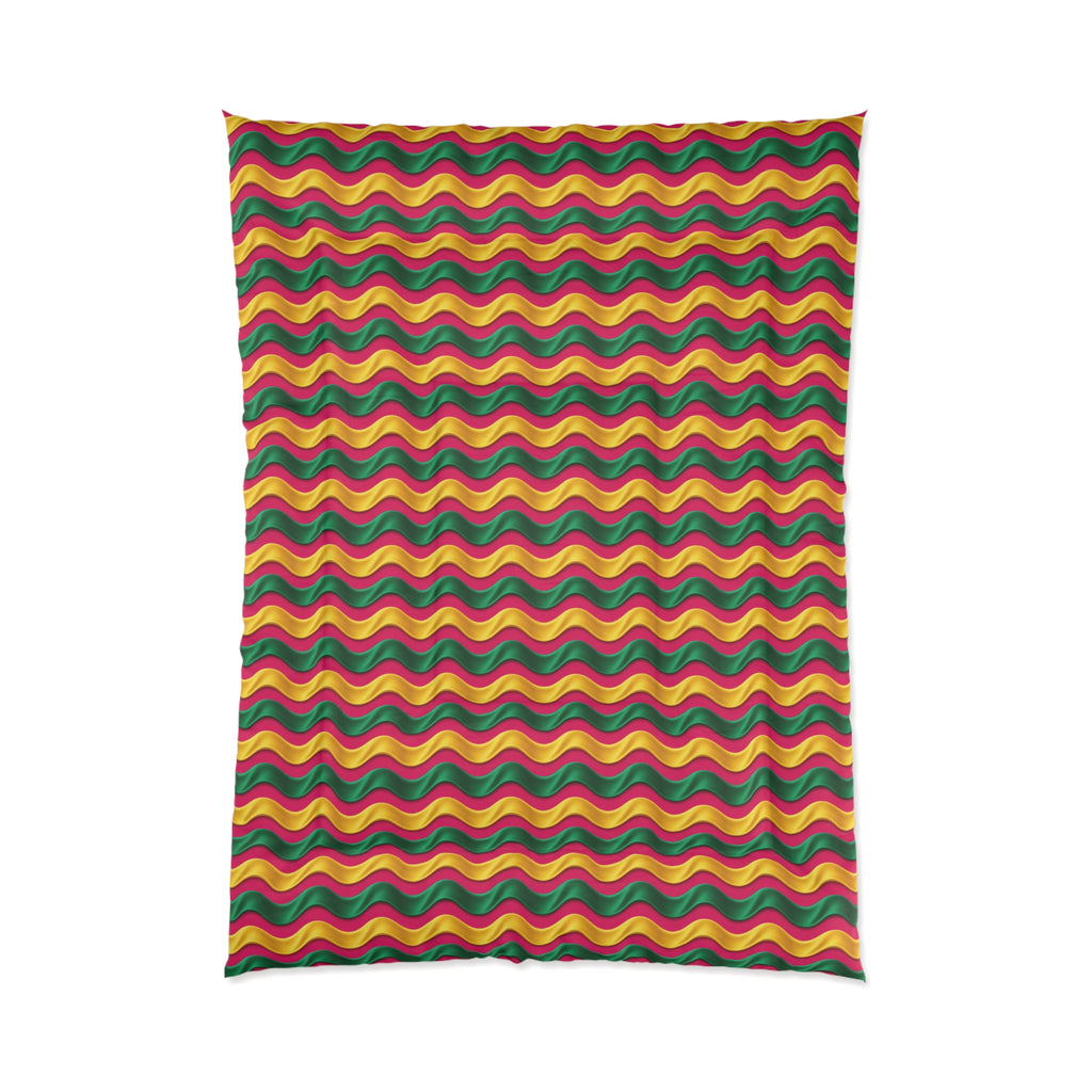 Satin Wave Bands Comforter – Ribbon Waves Pattern