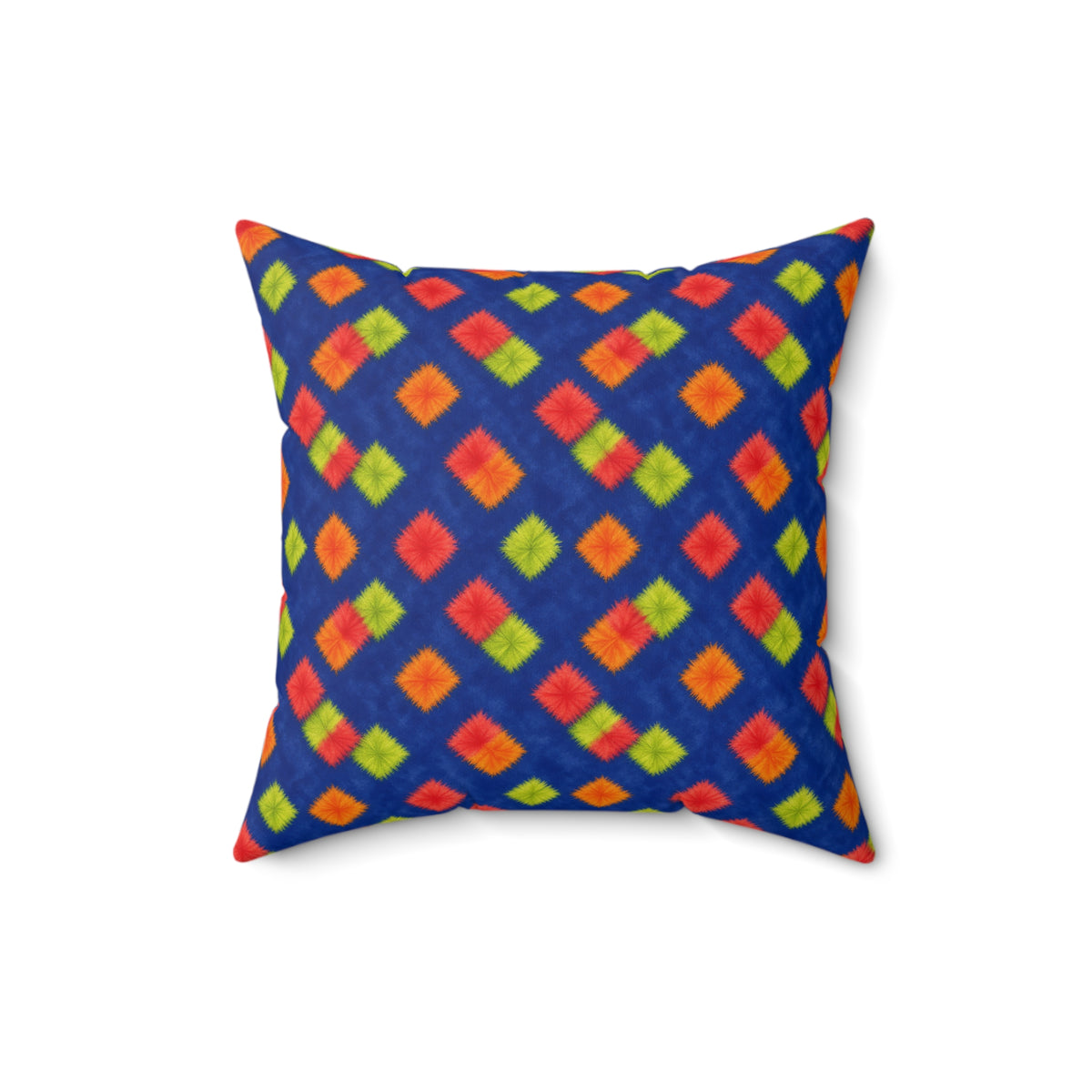 Fold Square Bleed Faux Suede Cushion – Tie-Dye Pattern