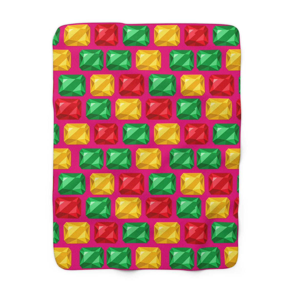 Big Stacked Gem Bars Sherpa Fleece Blanket – Geometric Blocks Pattern