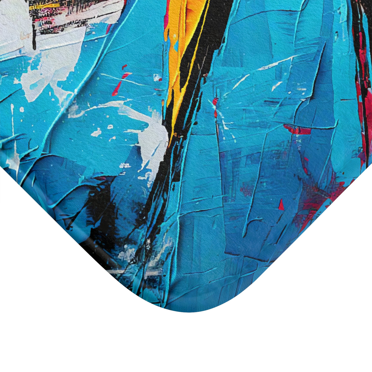 Shattered Blue Burst Bath Mat – Bold Abstract Art