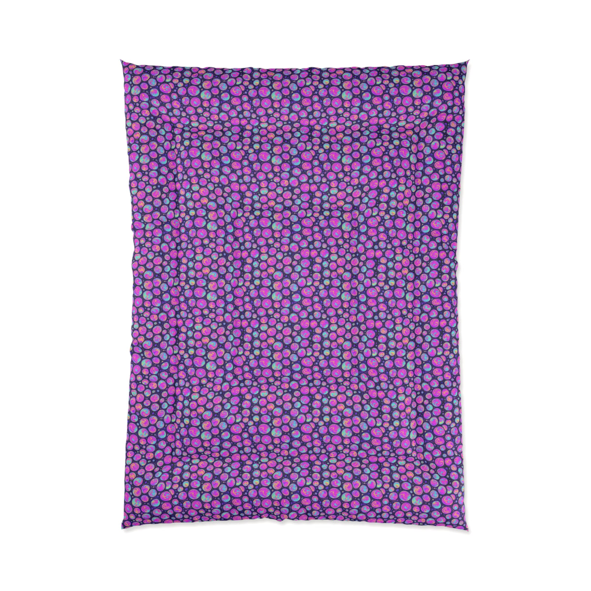 Opal Bubble Cells Comforter – Holographic-Look Fluid Art Pattern