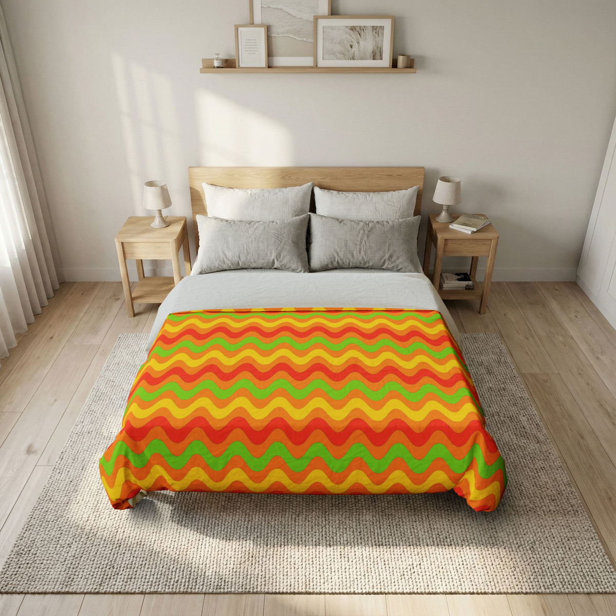 Big Ripple Chevrons Cotton Duvet Cover – Hot Citrus