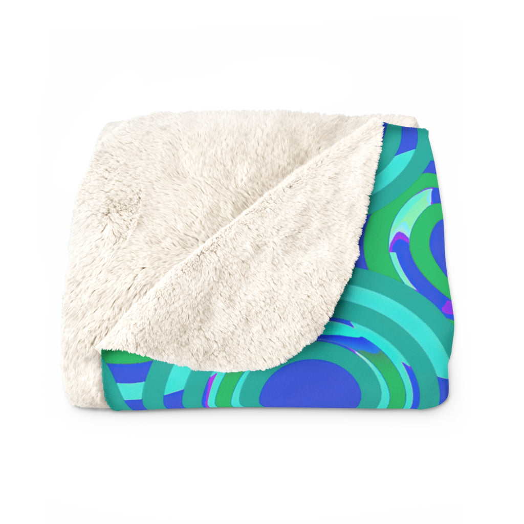 Interlocking Ring Ripples Sherpa Fleece Blanket – Ocean Jewel