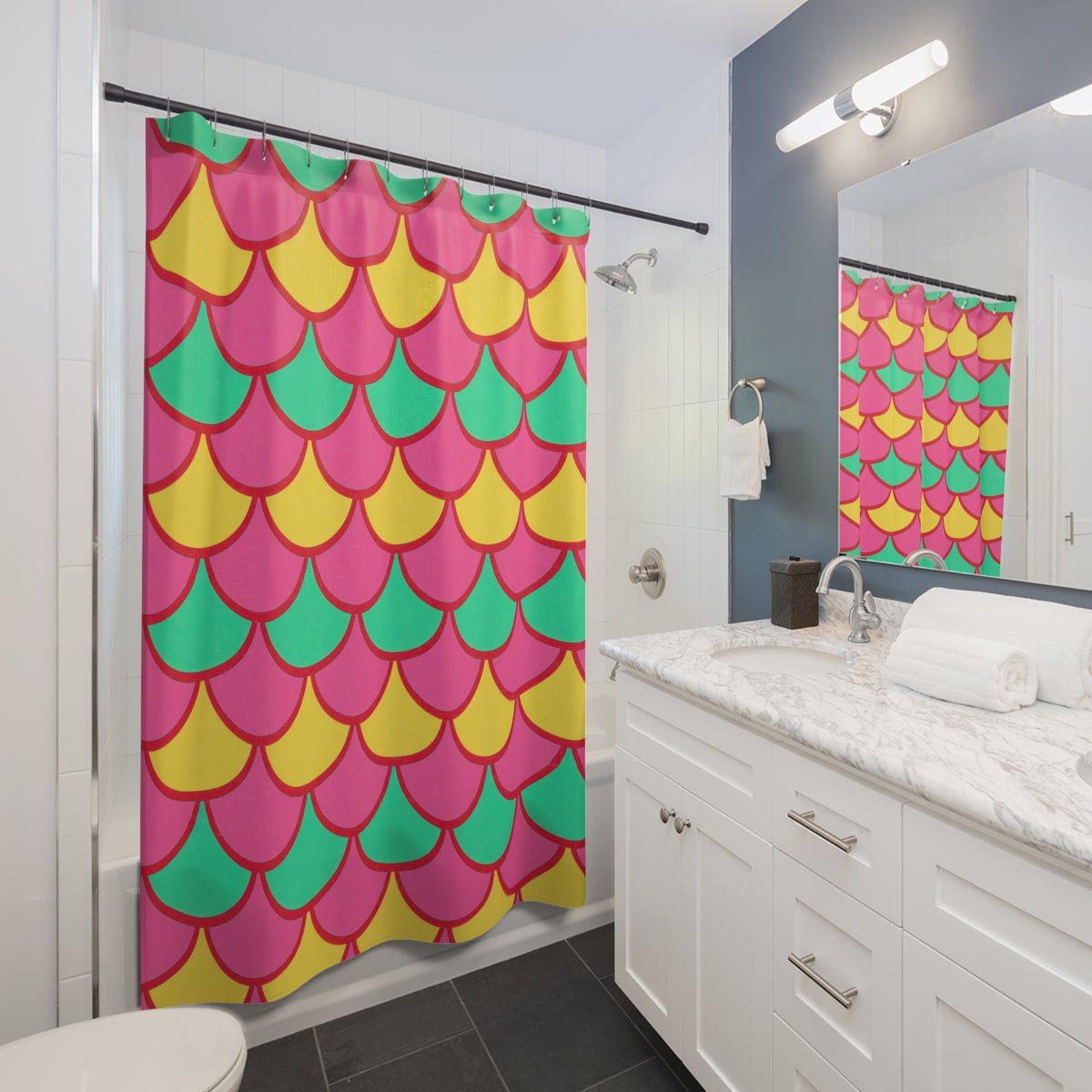 Big Jewel Scales II Shower Curtain – Candy Christmas