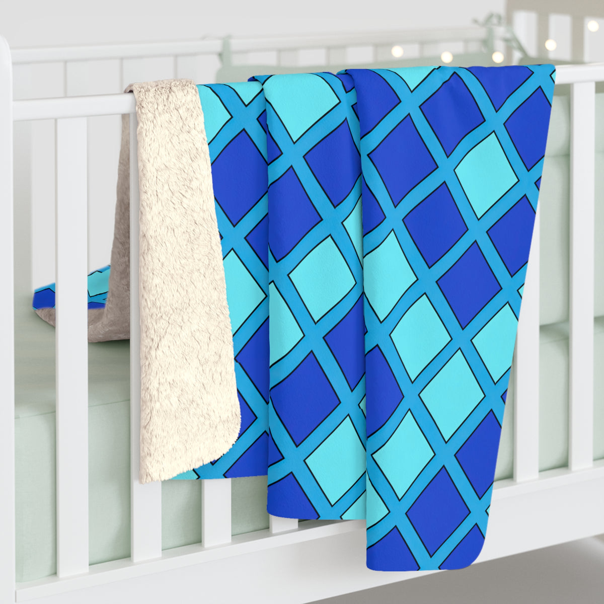 Harlequin Gold Grid Sherpa Fleece Blanket – Ice Jewel