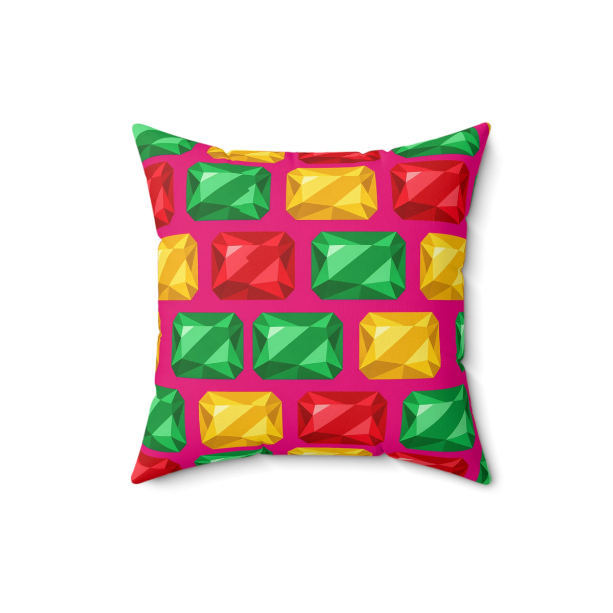 Big Stacked Gem Bars Faux Suede Cushion – Geometric Blocks Pattern