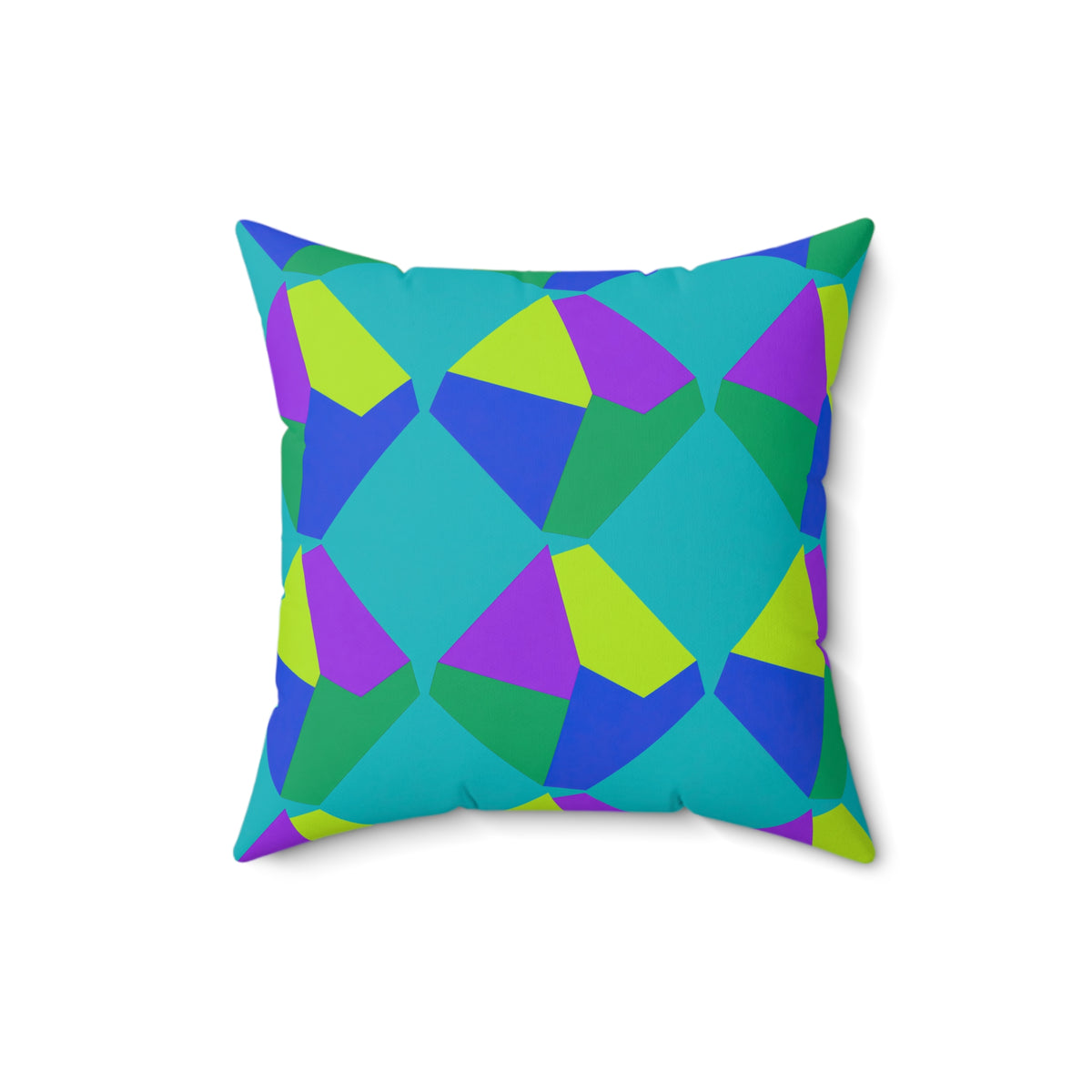 Grand Fractured Rhombus Faux Suede Cushion – Peacock Jewel