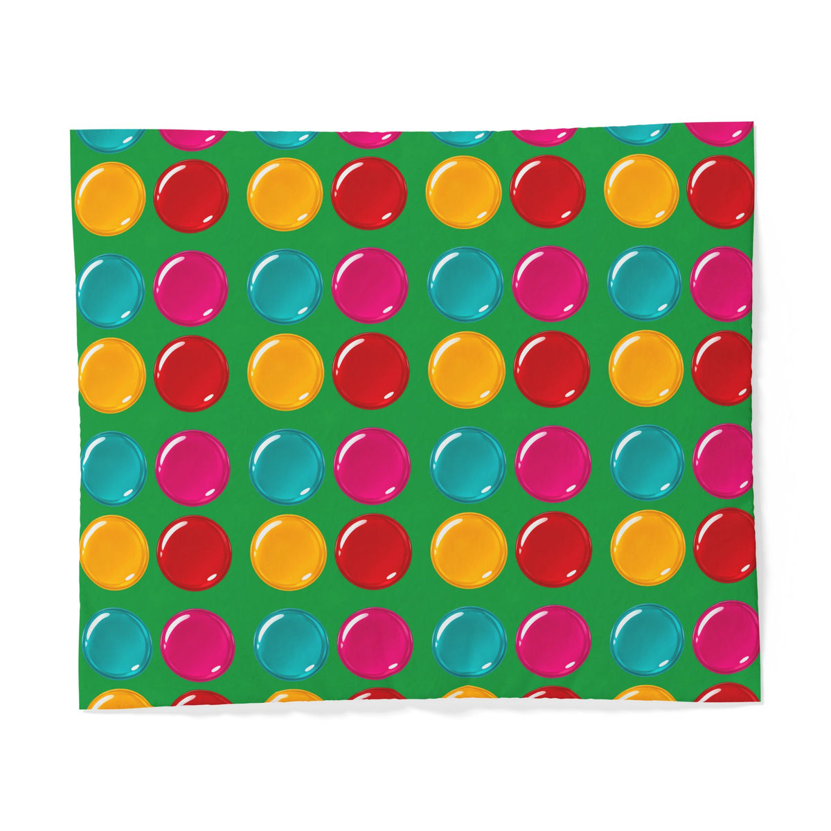 Giant Candy Glass Discs Cotton Duvet Cover – Glossy Candy Glass Pattern