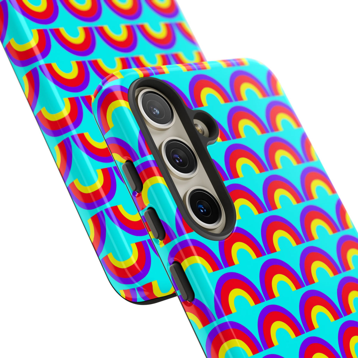 Chromatic Scallop Ripple Tough Phone Case – Op-Art Scallops Pattern