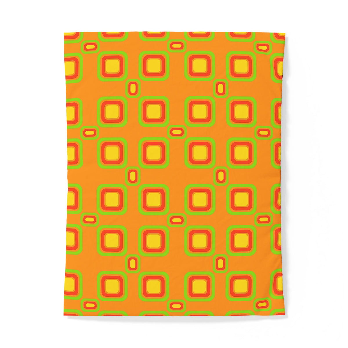 Big Ripple Squares Cotton Duvet Cover – Hot Citrus