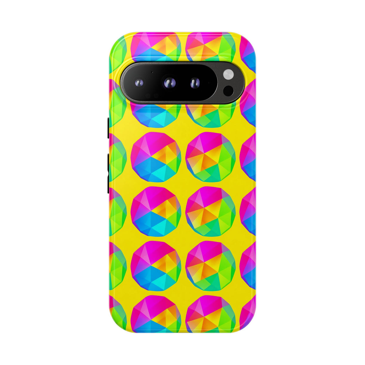 Holo Pebble Prisms Tough Phone Case – Iridescent Geometric Pattern