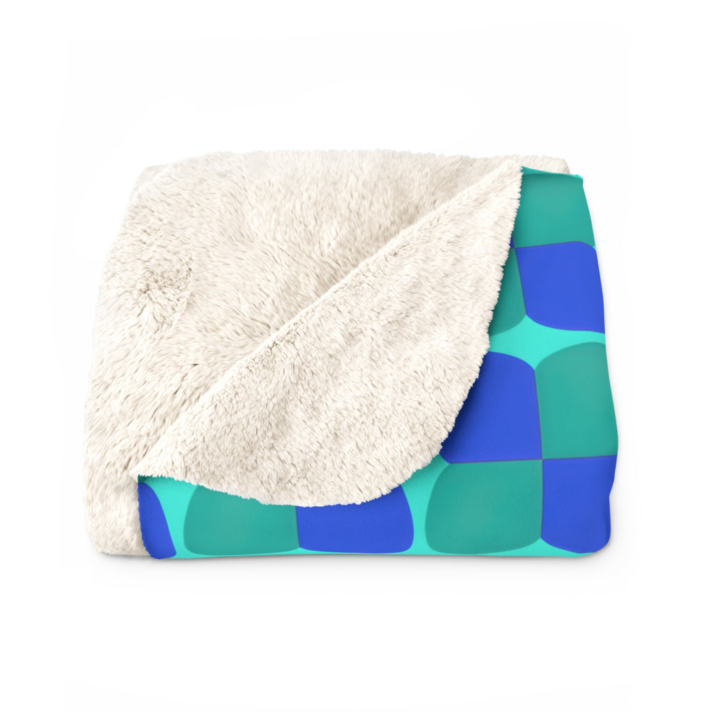 Bold Bulge Checker Sherpa Fleece Blanket – Ocean Jewel