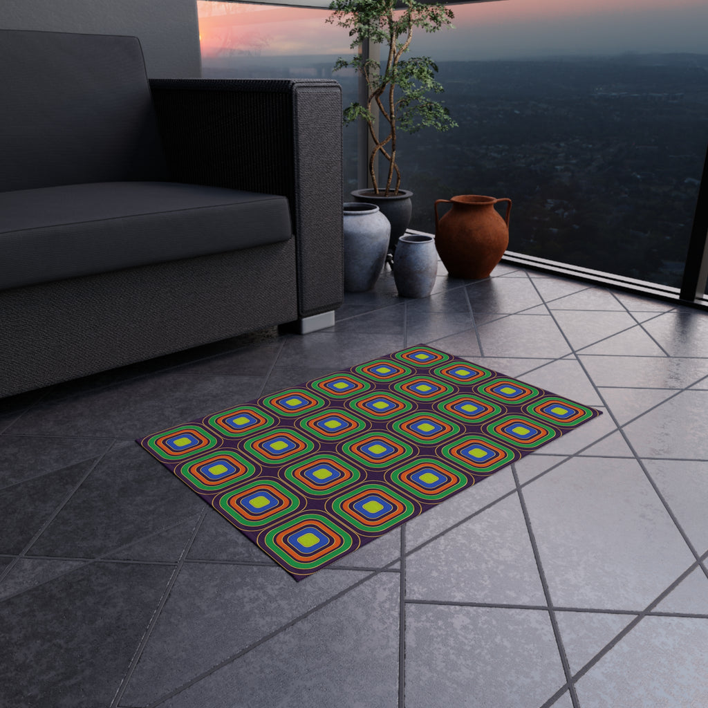 Op-Deco Nested Squares Outdoor Rug – Op-Art Deco Pattern