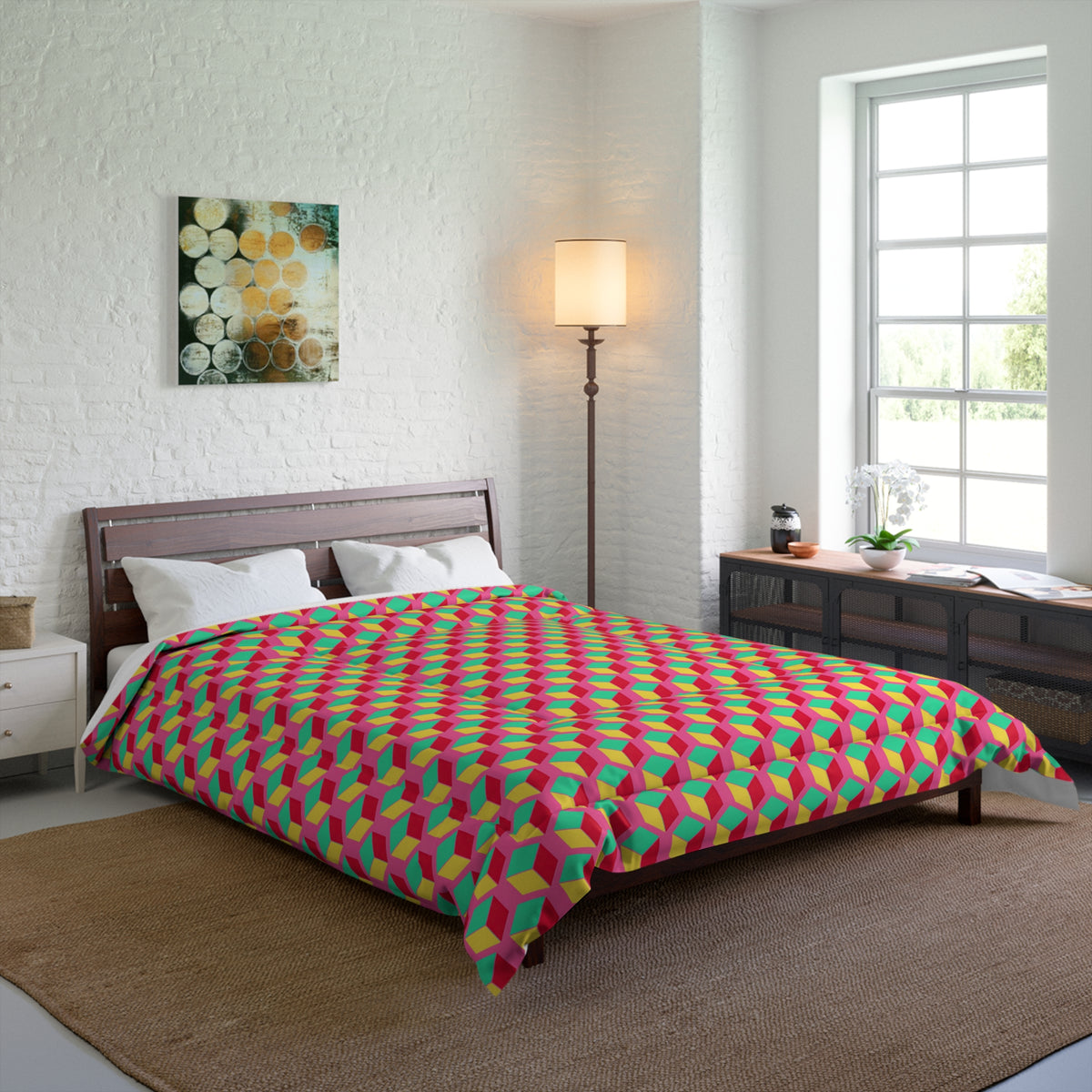 Giant Faceted Cubes II Comforter – Candy Christmas