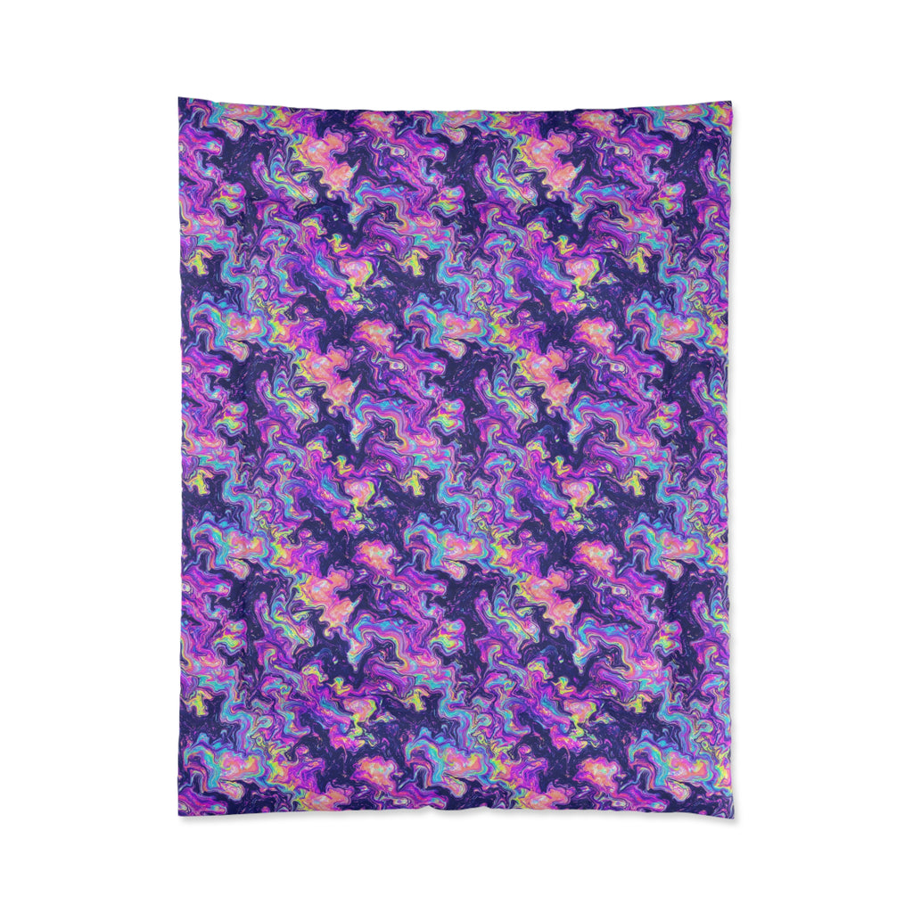Opal Lava Marble Comforter – Holographic-Look Fluid Art Pattern