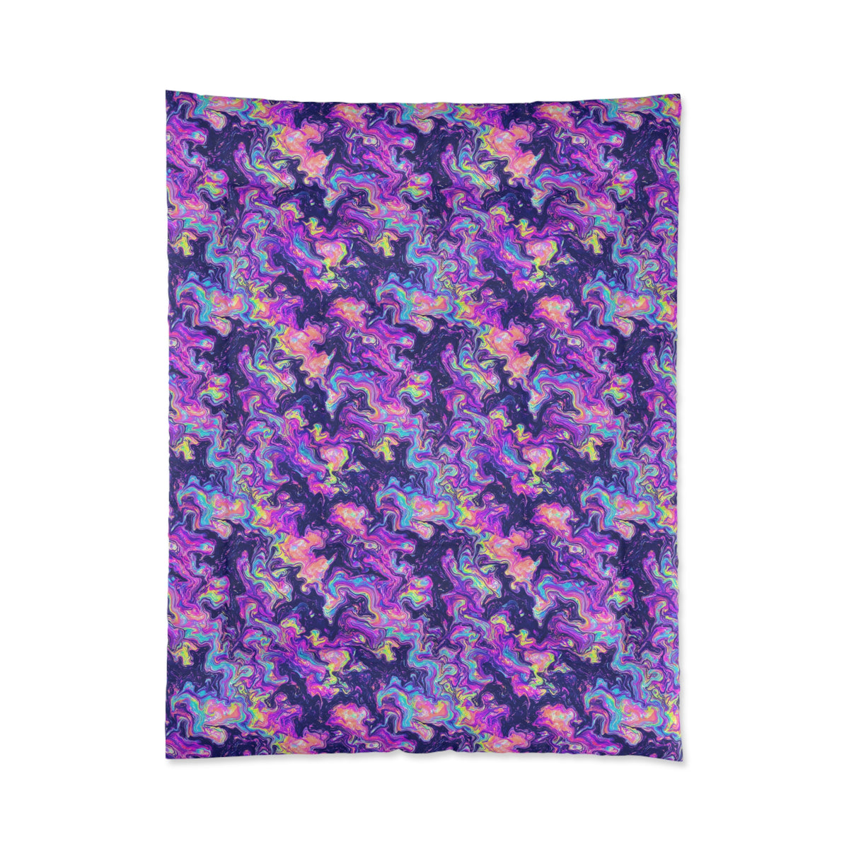 Opal Lava Marble Comforter – Holographic-Look Fluid Art Pattern