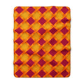 Broad Gold Diamond Trellis Sherpa Fleece Blanket – Cranberry Spice