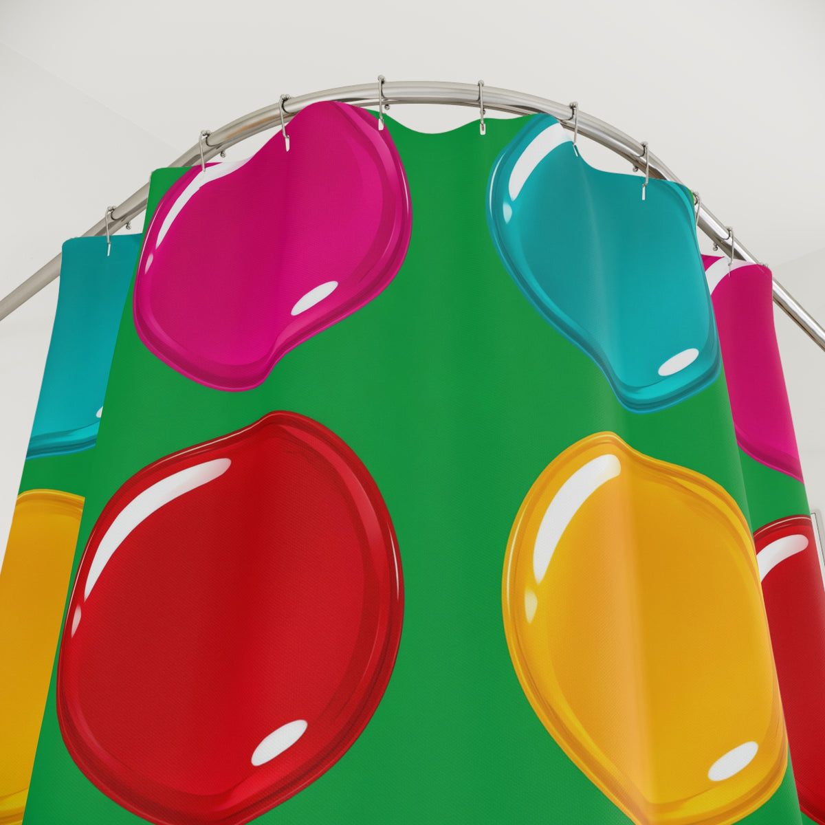 Giant Candy Glass Discs Shower Curtain – Glossy Candy Glass Pattern