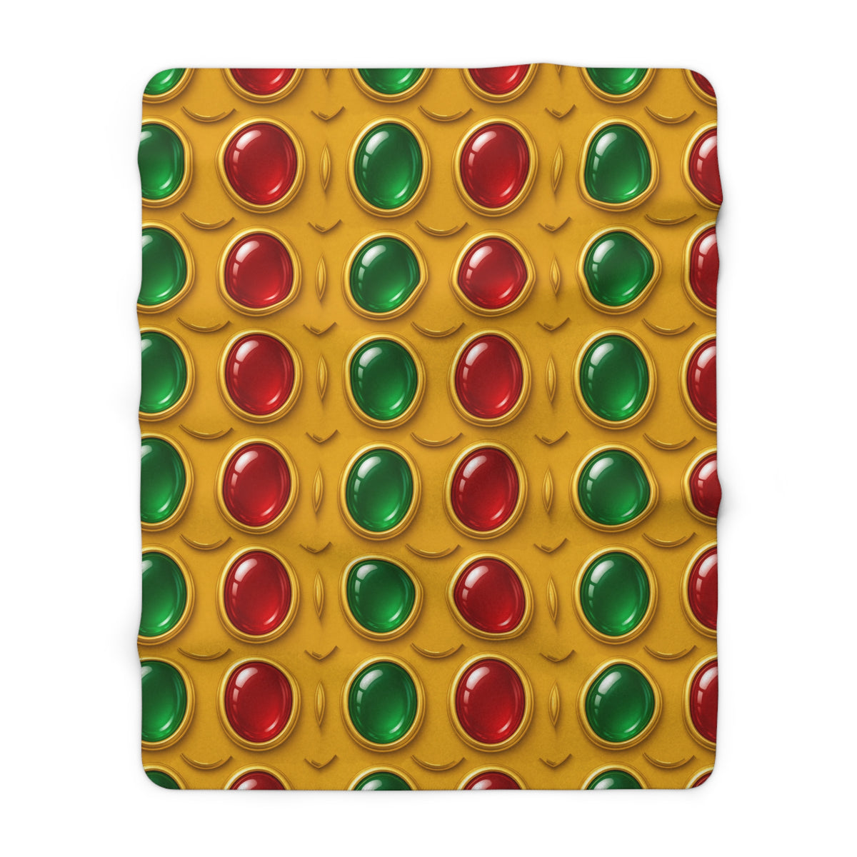 Grand Gold Cabochon Frames II Sherpa Fleece Blanket – Cabochon Geometric Pattern