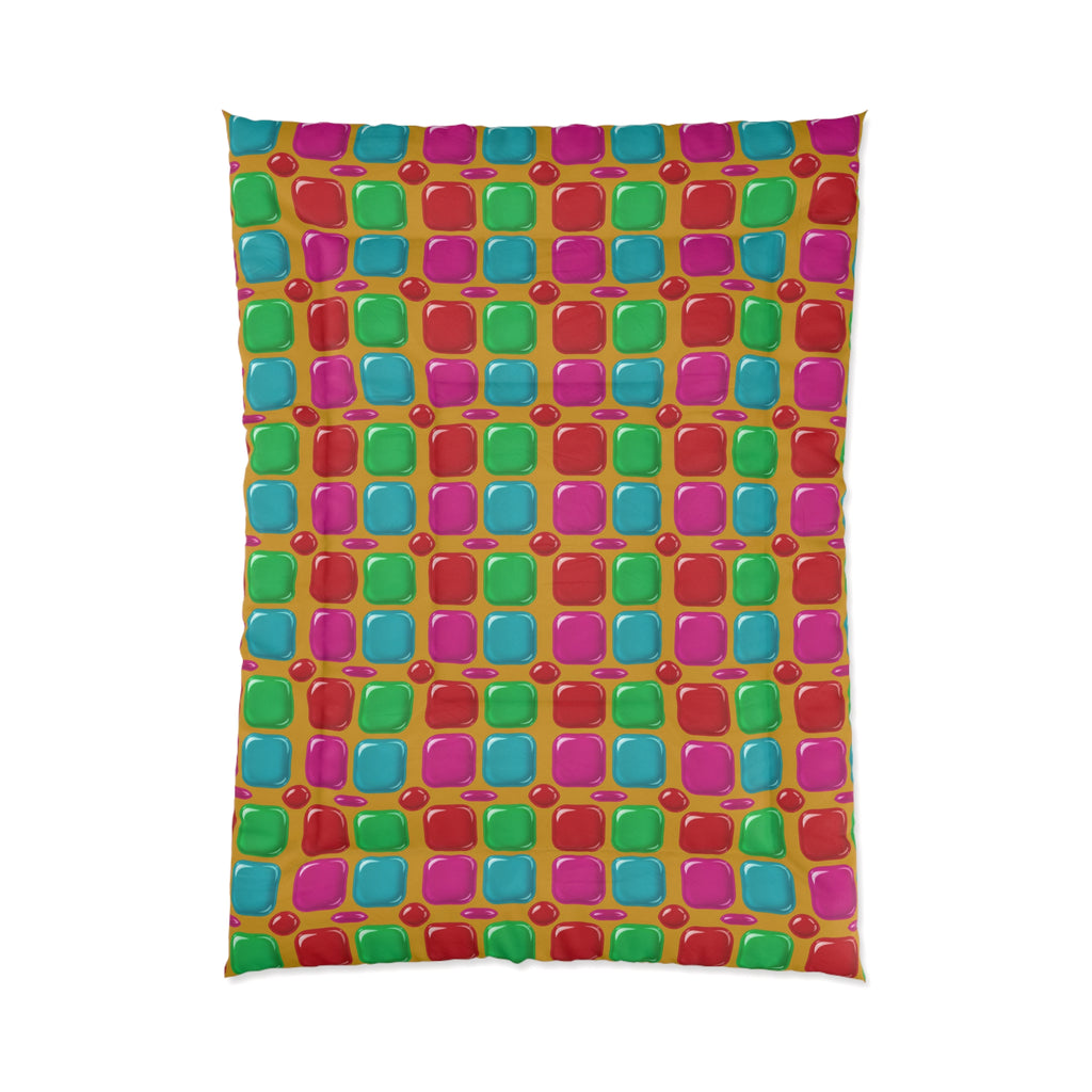 Giant Puffy Glass Cushions Comforter – Glossy Candy Glass Pattern