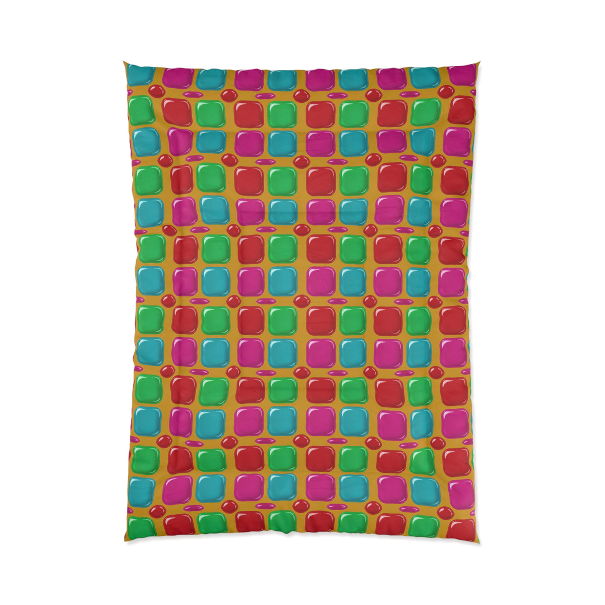 Giant Puffy Glass Cushions Comforter – Glossy Candy Glass Pattern