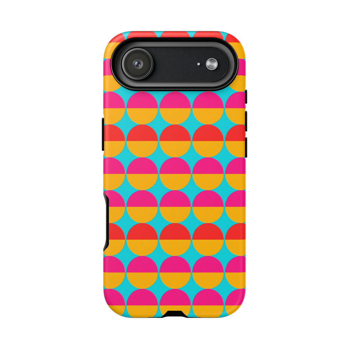 Half-Moon Stack Tough Phone Case – Geometric Blocks Pattern