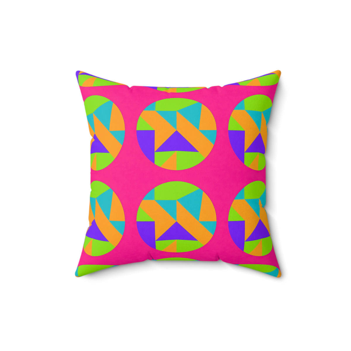 Broken Circle Planes Faux Suede Cushion – Tropical Punch