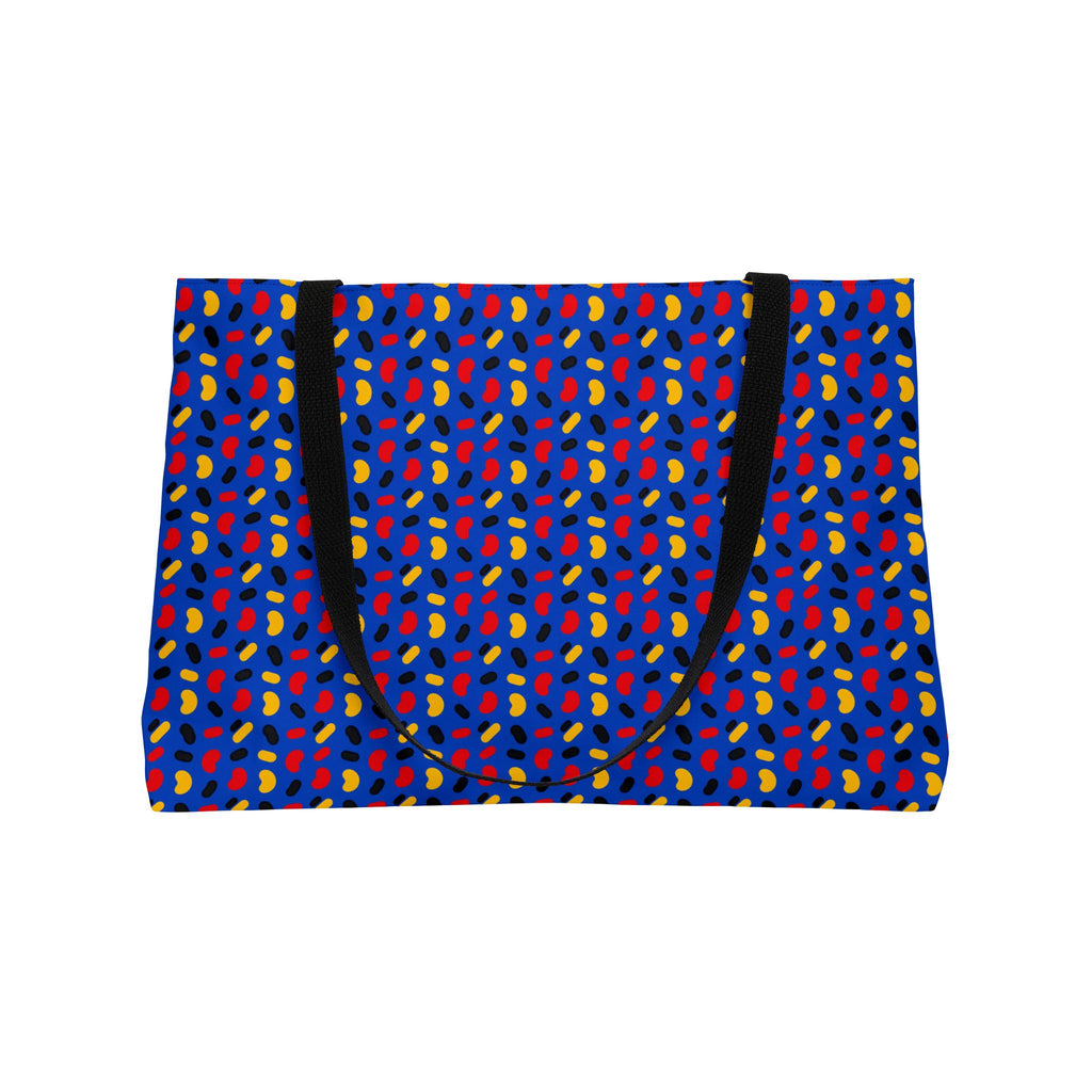 Bean Scatter Blue Weekender Tote Bag – Pop Abstract Pattern