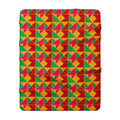 Jewel Block Quilt Sherpa Fleece Blanket – Geometric Blocks Pattern