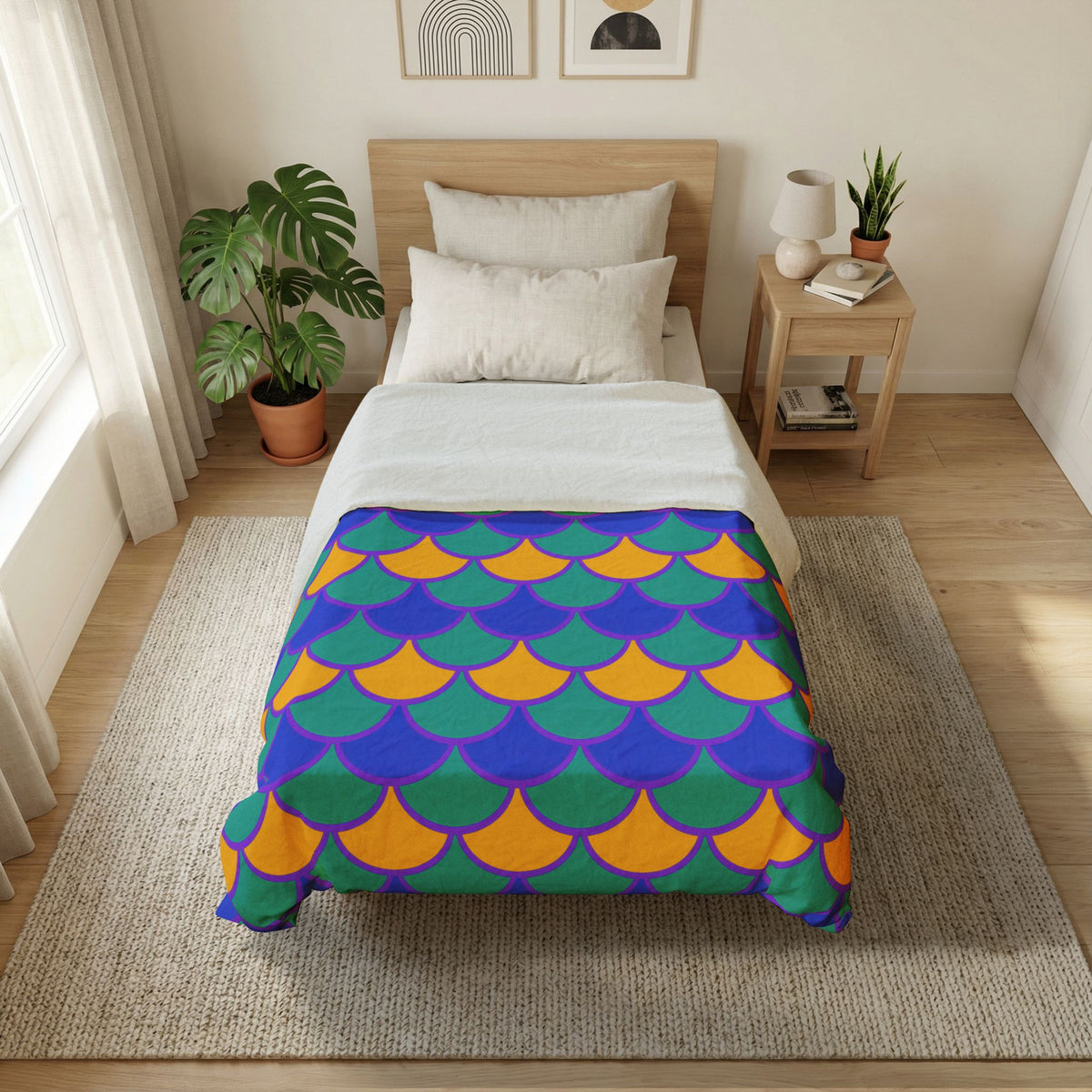 Big Jewel Scales II Cotton Duvet Cover – Peacock Jewel