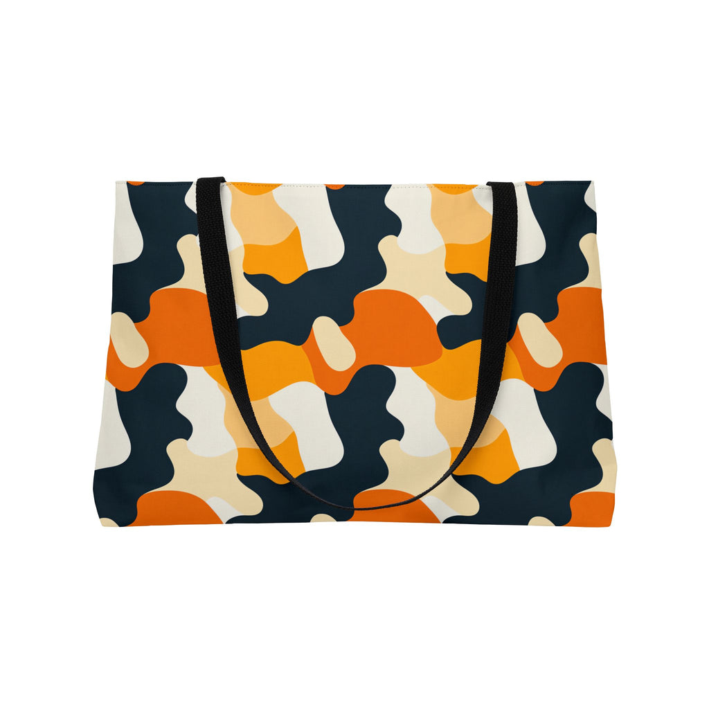 Orange Blob Camo Weekender Tote Bag – Abstract Shapes Pattern