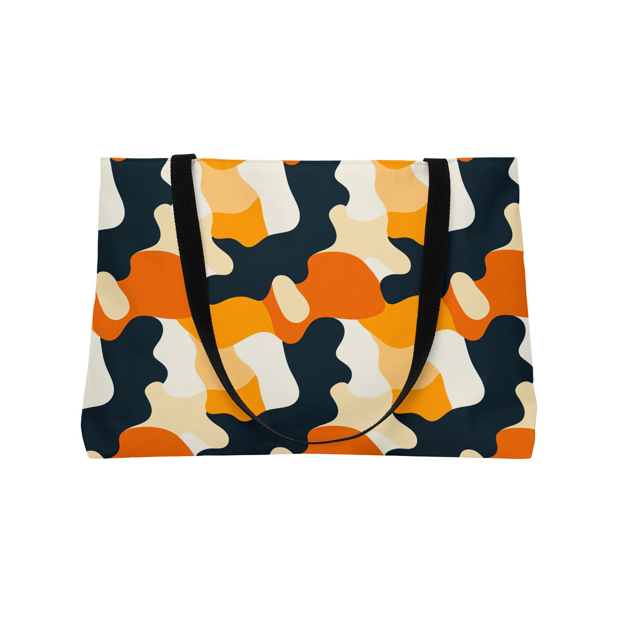 Orange Blob Camo Weekender Tote Bag – Abstract Shapes Pattern