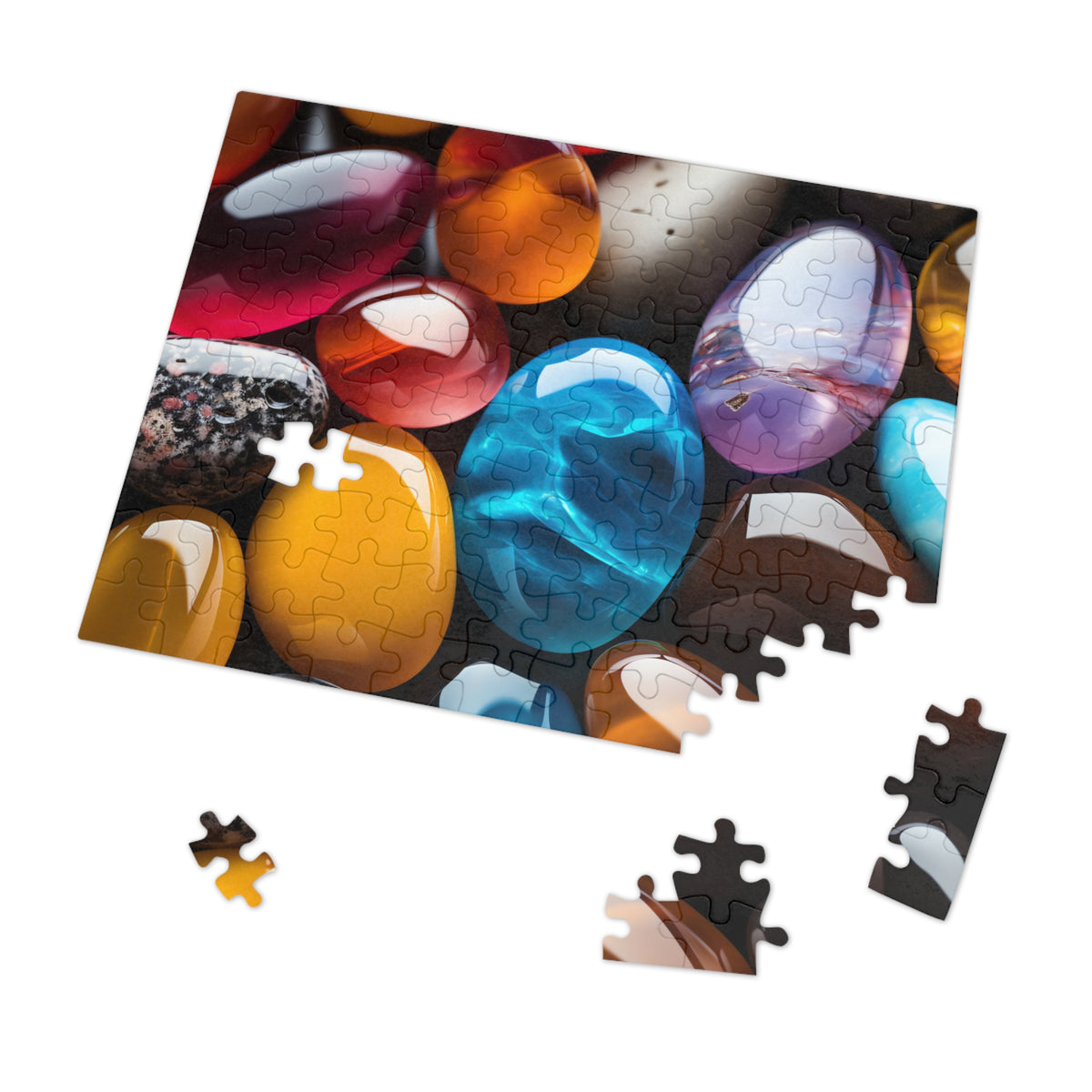 Jewel Pebbles Jigsaw Puzzle with Tin – Gemstone Art