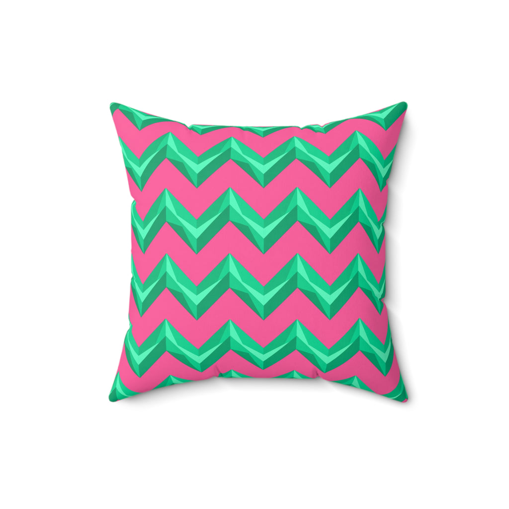 Broad Cut-Gem Chevrons Faux Suede Cushion – Candy Christmas
