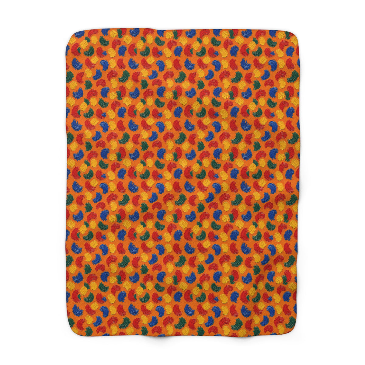 Impasto Swipe Field Sherpa Fleece Blanket – Expressionist Brushstroke Abstract Pattern