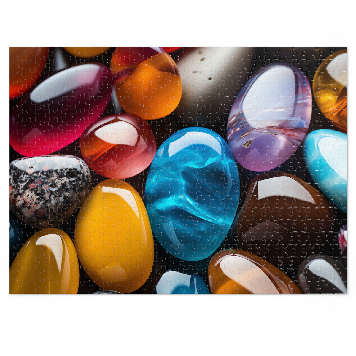 Jewel Pebbles Jigsaw Puzzle with Tin – Gemstone Art