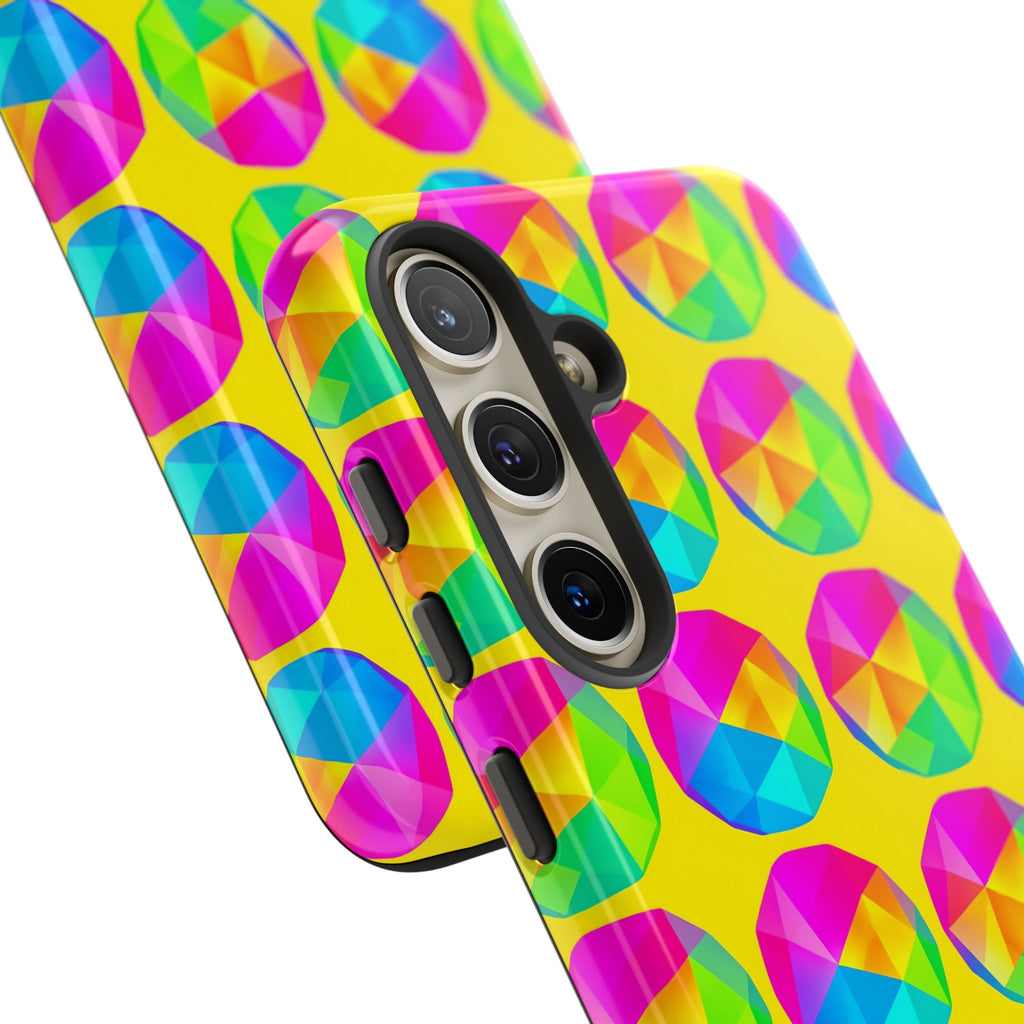 Holo Pebble Prisms Tough Phone Case – Iridescent Geometric Pattern