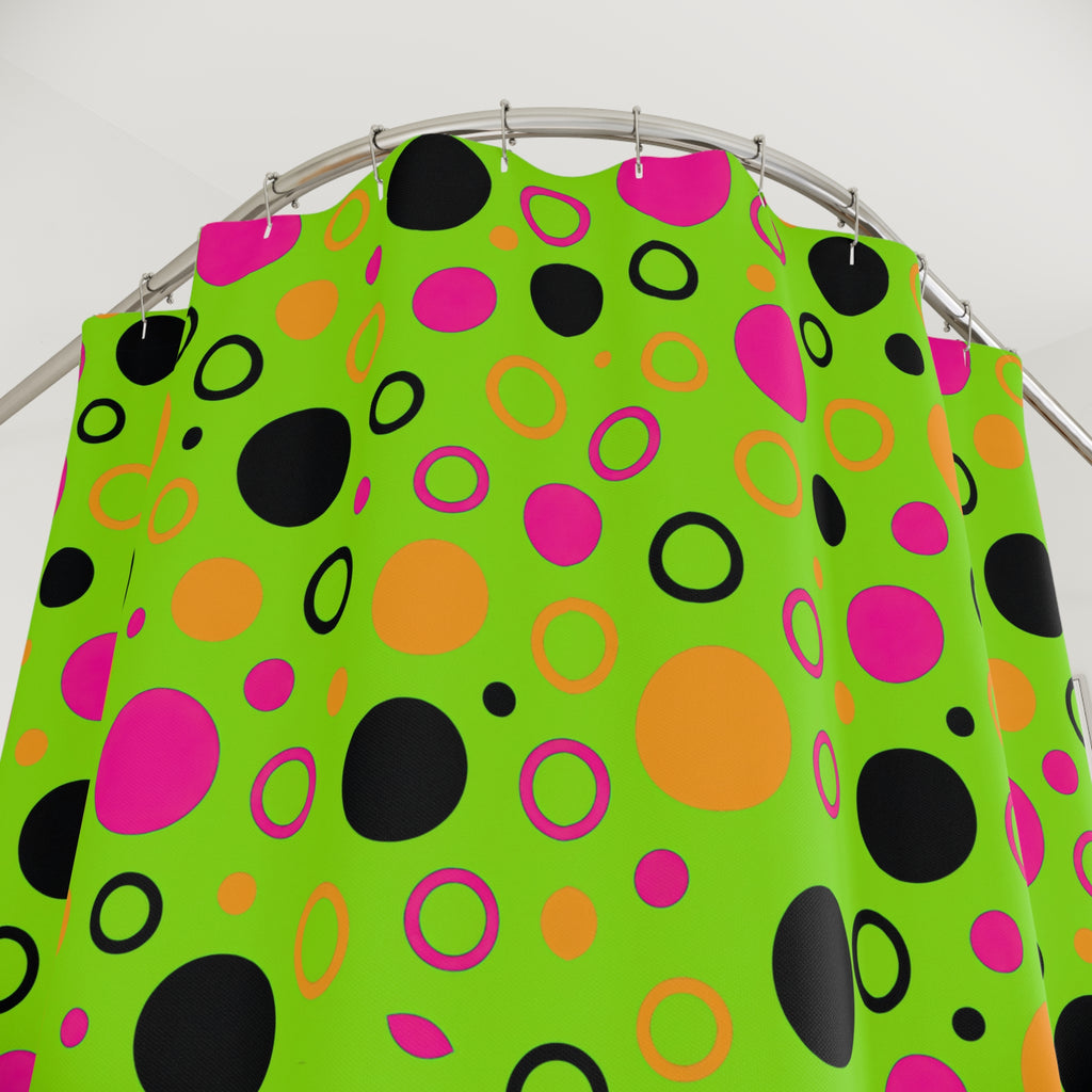 Bubble Outlines Shower Curtain – Tropical Punch