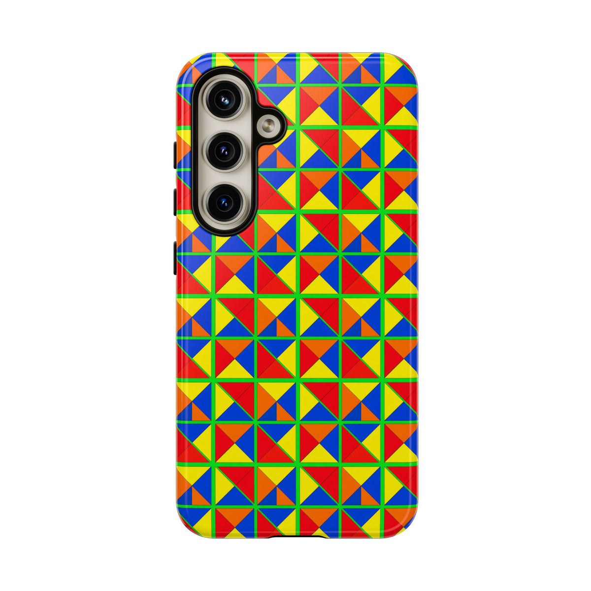 Split Square Fiesta Tough Phone Case – Cubist Geometric Pattern