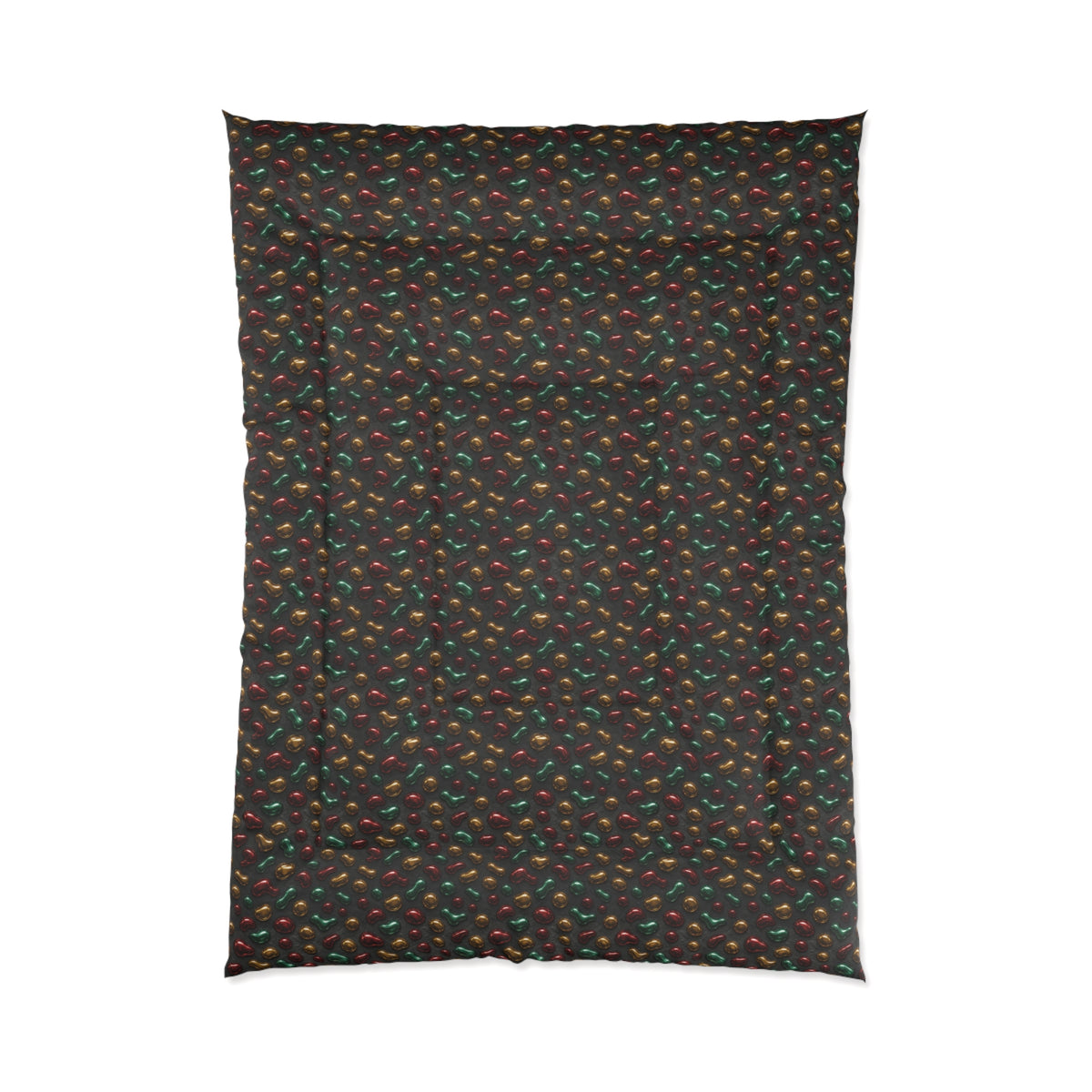 Garnet Emerald Blobs Comforter – Liquid Chrome Pattern